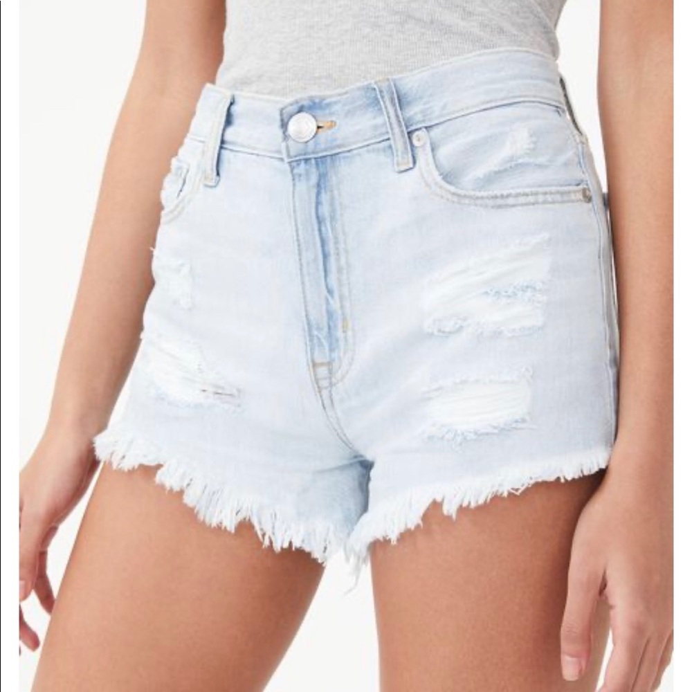 Denim high waisted shorts